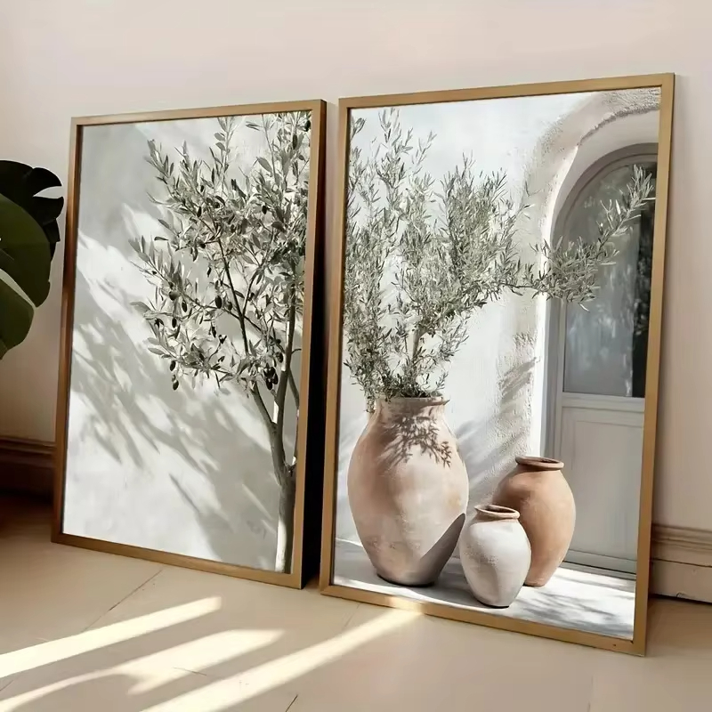 Home Decor Vase - 1PC Frameless Retro Elegant Olive Tree