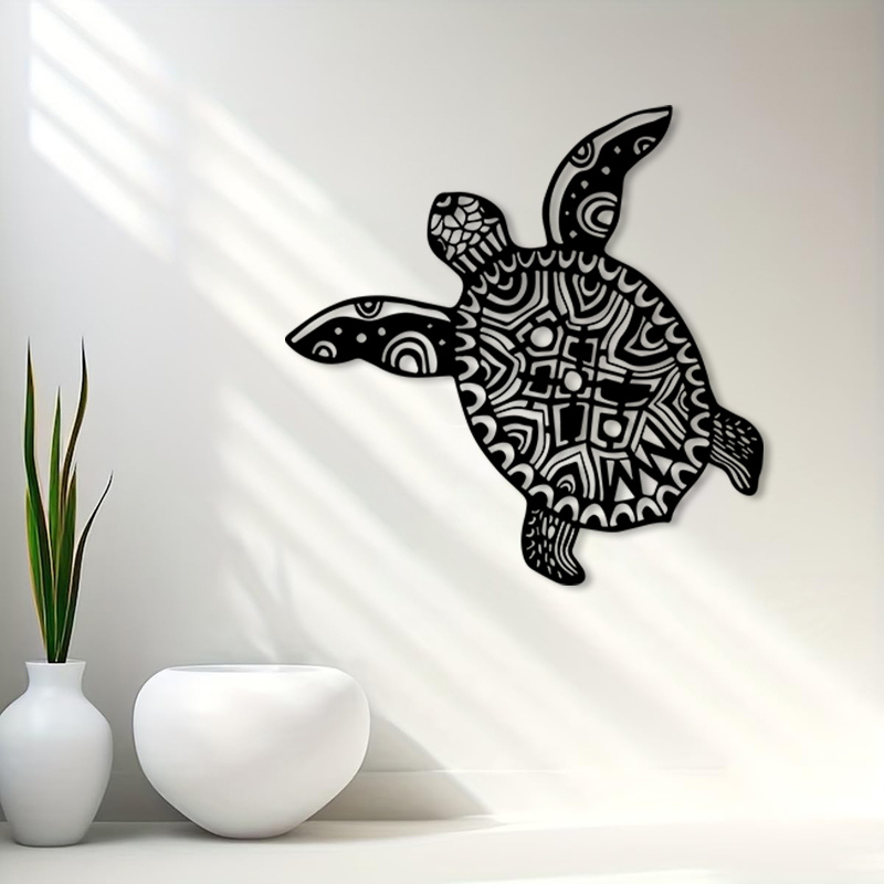 Home Decor Nautical - Sea Turtle Iron Metal Wall Art,