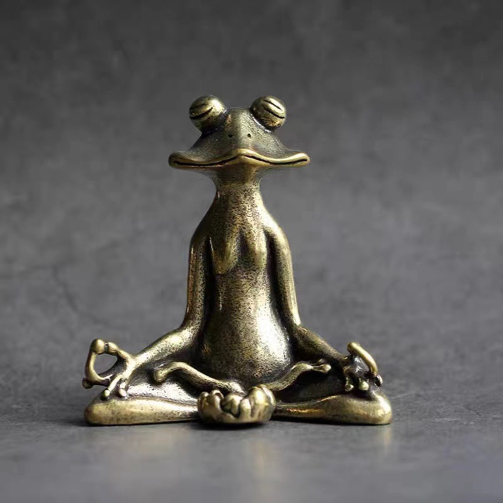 Home Decor Humacao - Vintage Brass Meditation Zen Buddhist Frog