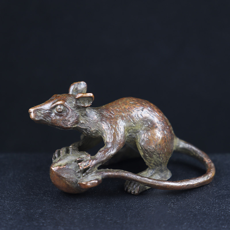 Home Decor Humacao - Antique Copper Long Tail Rat Hug
