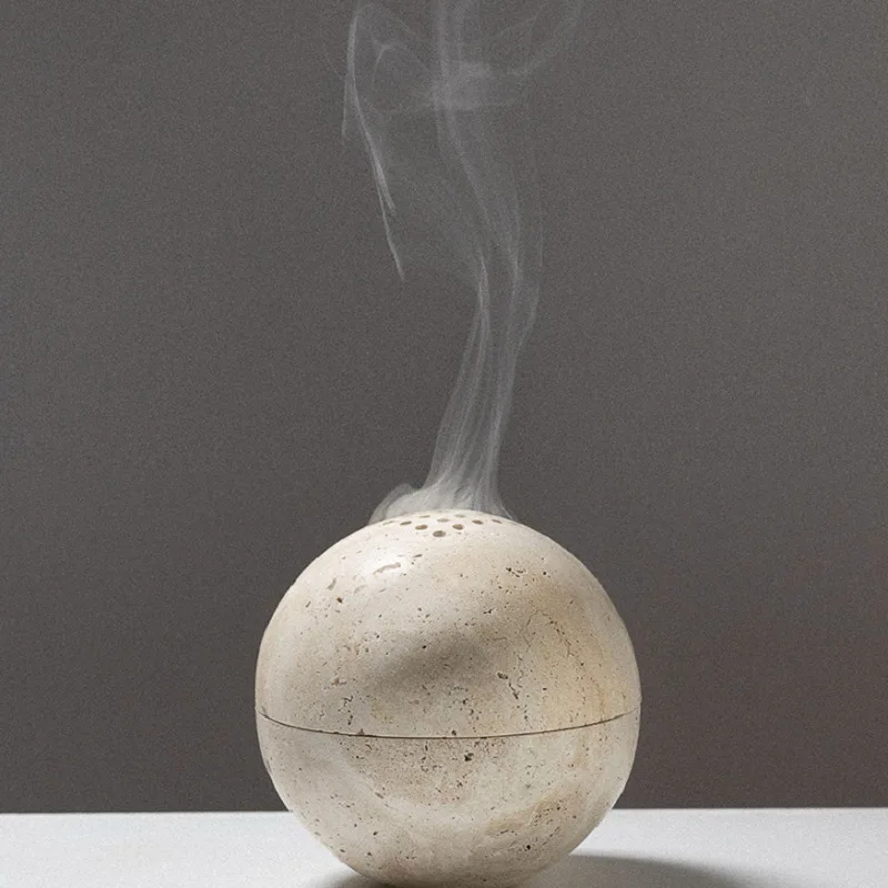 Home Decor Humacao - Beige Sphere Mubkhar Incense Burner Home