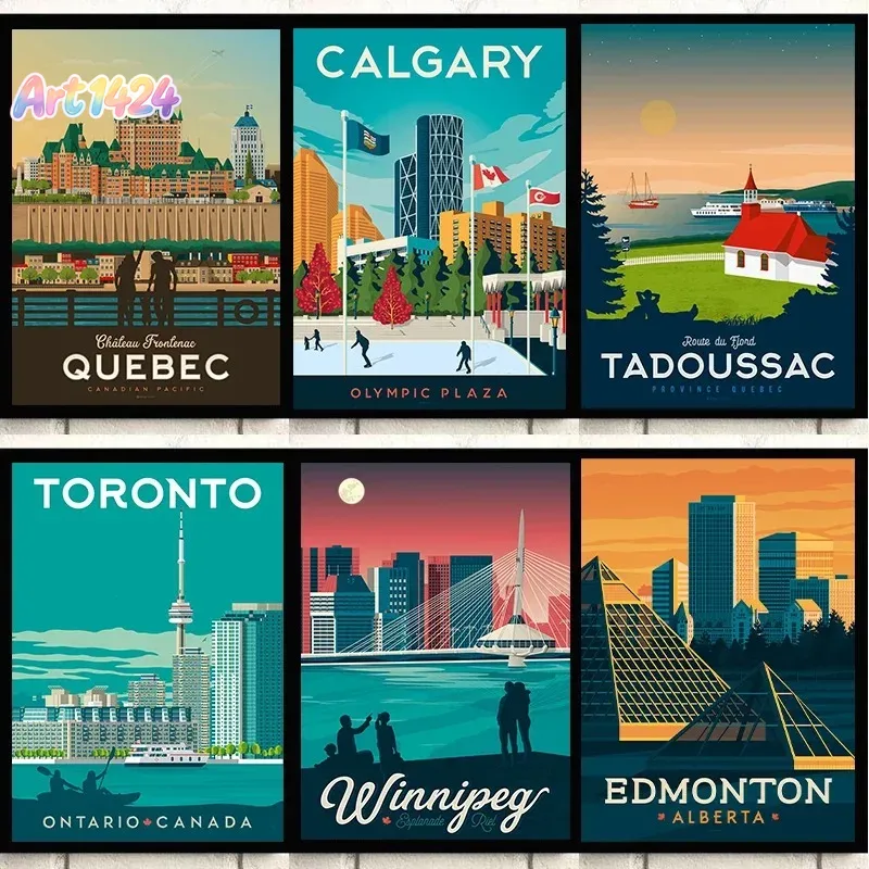 Home Decor Canada - Canada City Travel Poster Quebec Montreal