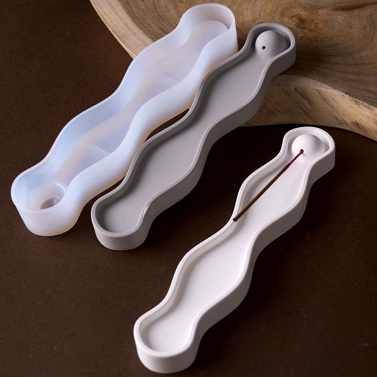 Home Decor Humacao - Wave Long Incense Insert Tray Silicone