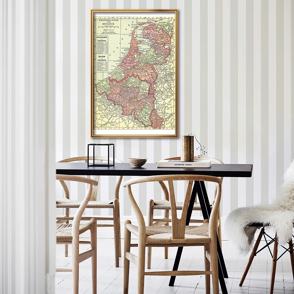 Home Decor Netherlands - 42*59Cm 1914 Bỉ Và Hà Lan