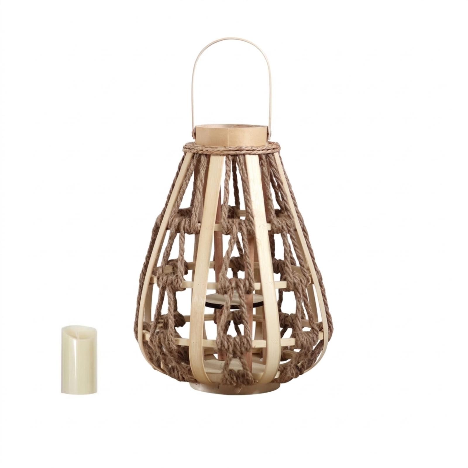 Natural Wood Rope Lantern Cand - đánh giá và giá Home Decor Handmade