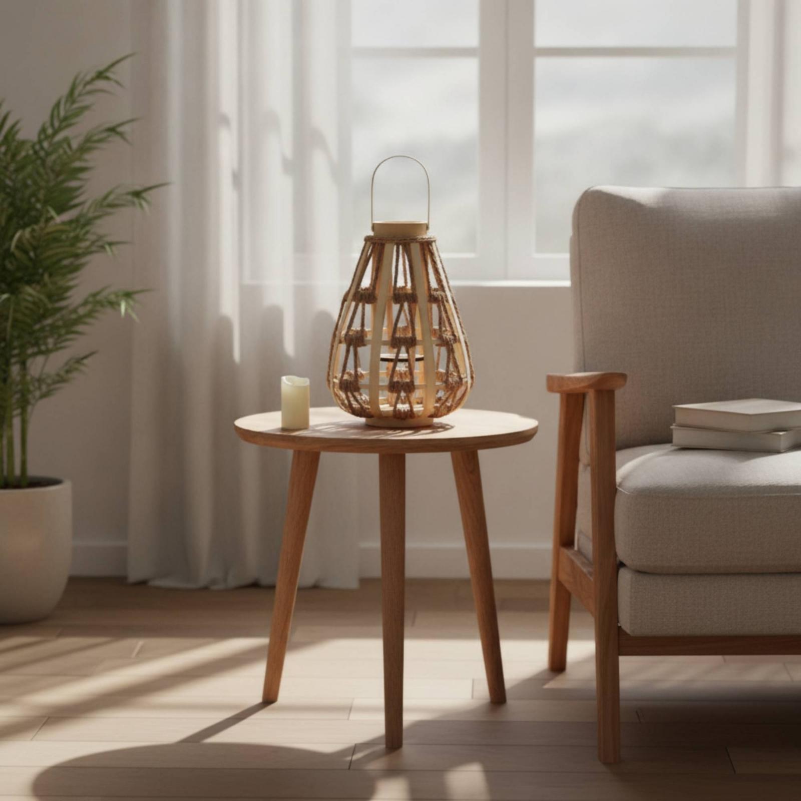 Natural Wood Rope Lantern Cand - đánh giá và giá Home Decor Handmade