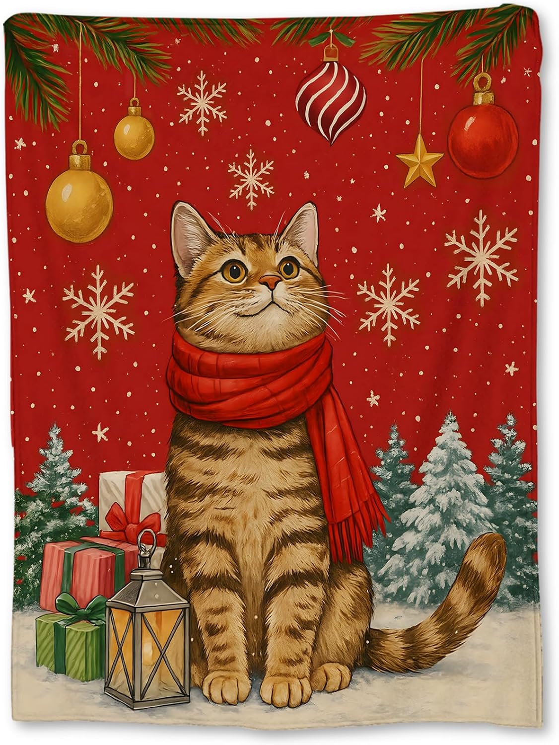 Festive Cat Christmas Throw Bl - đánh giá và giá Home Xmas Decor Ideas