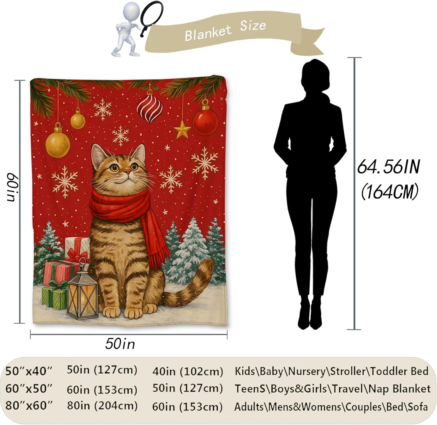 Festive Cat Christmas Throw Bl - đánh giá và giá Home Xmas Decor Ideas