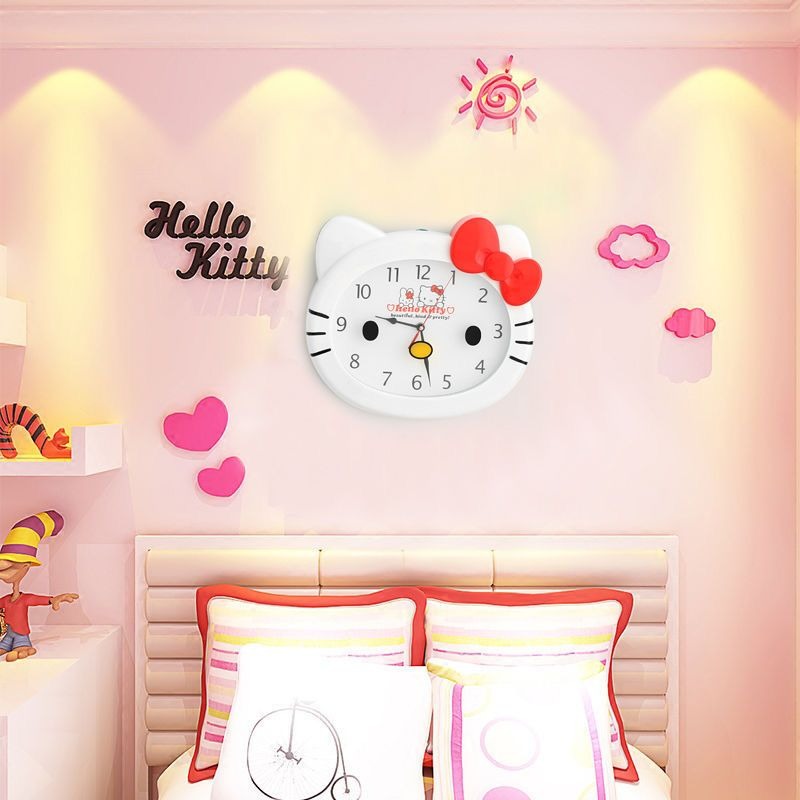 Cute Sanrio HelloKitty Silent  - đánh giá và giá Wall Clock Silent