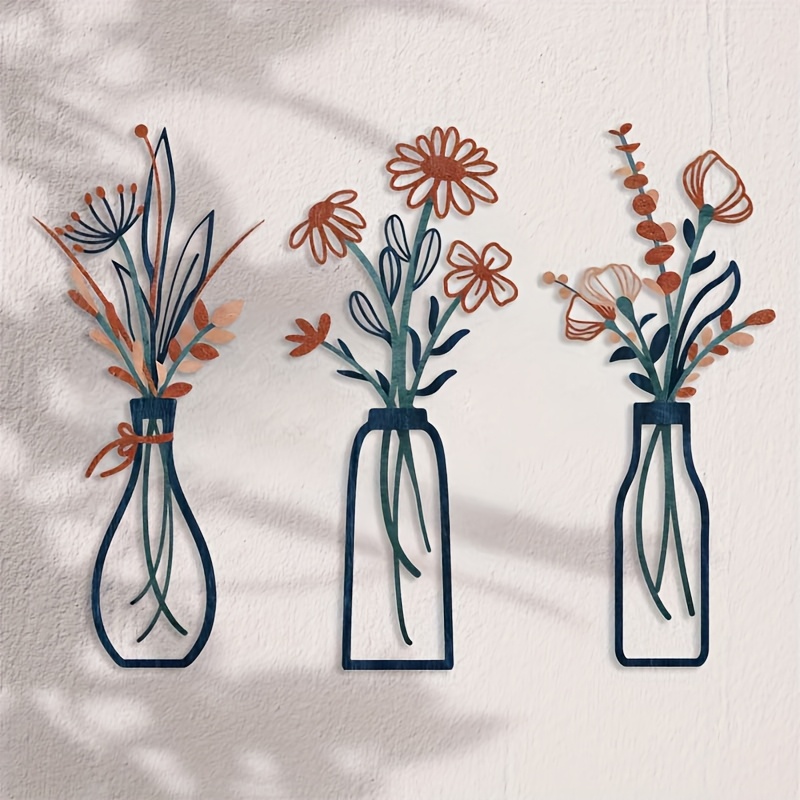 3 Large Floral Wall Art Sculpt - đánh giá và giá Home Decor Orange