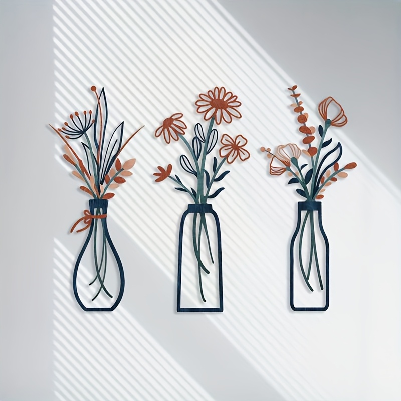 3 Large Floral Wall Art Sculpt - đánh giá và giá Home Decor Orange