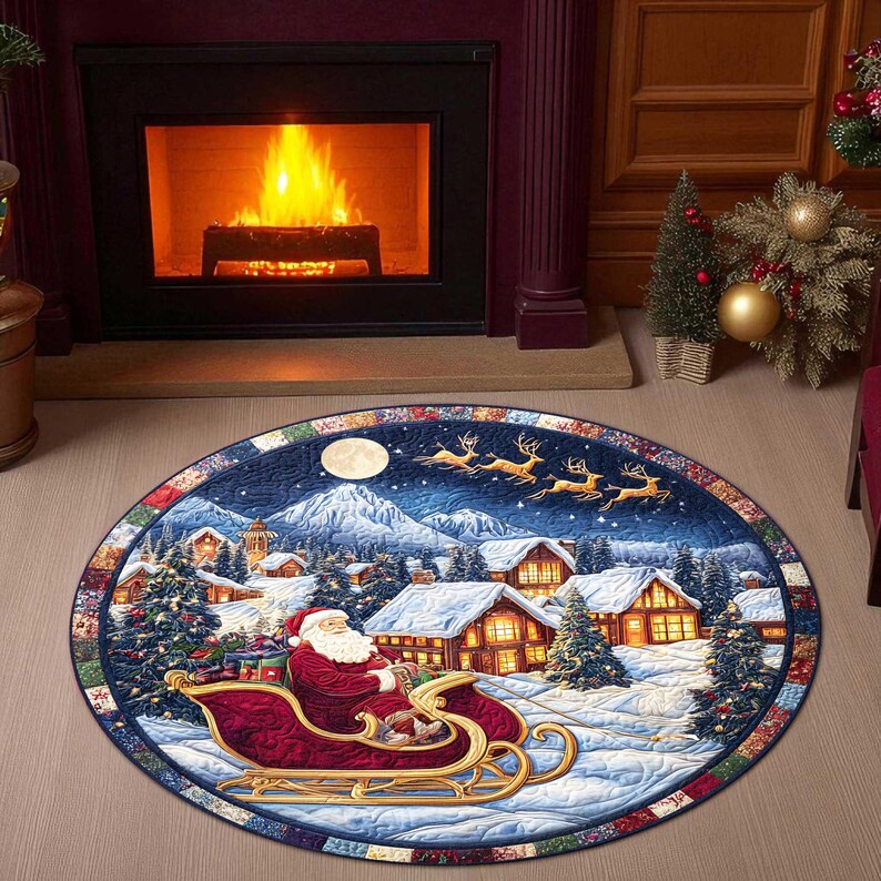 Santa Sleigh Christmas Round D - đánh giá và giá Home Xmas Decor Ideas