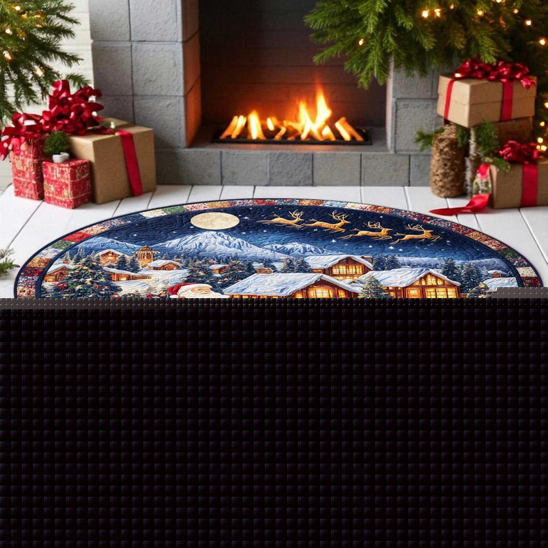Santa Sleigh Christmas Round D - đánh giá và giá Home Xmas Decor Ideas