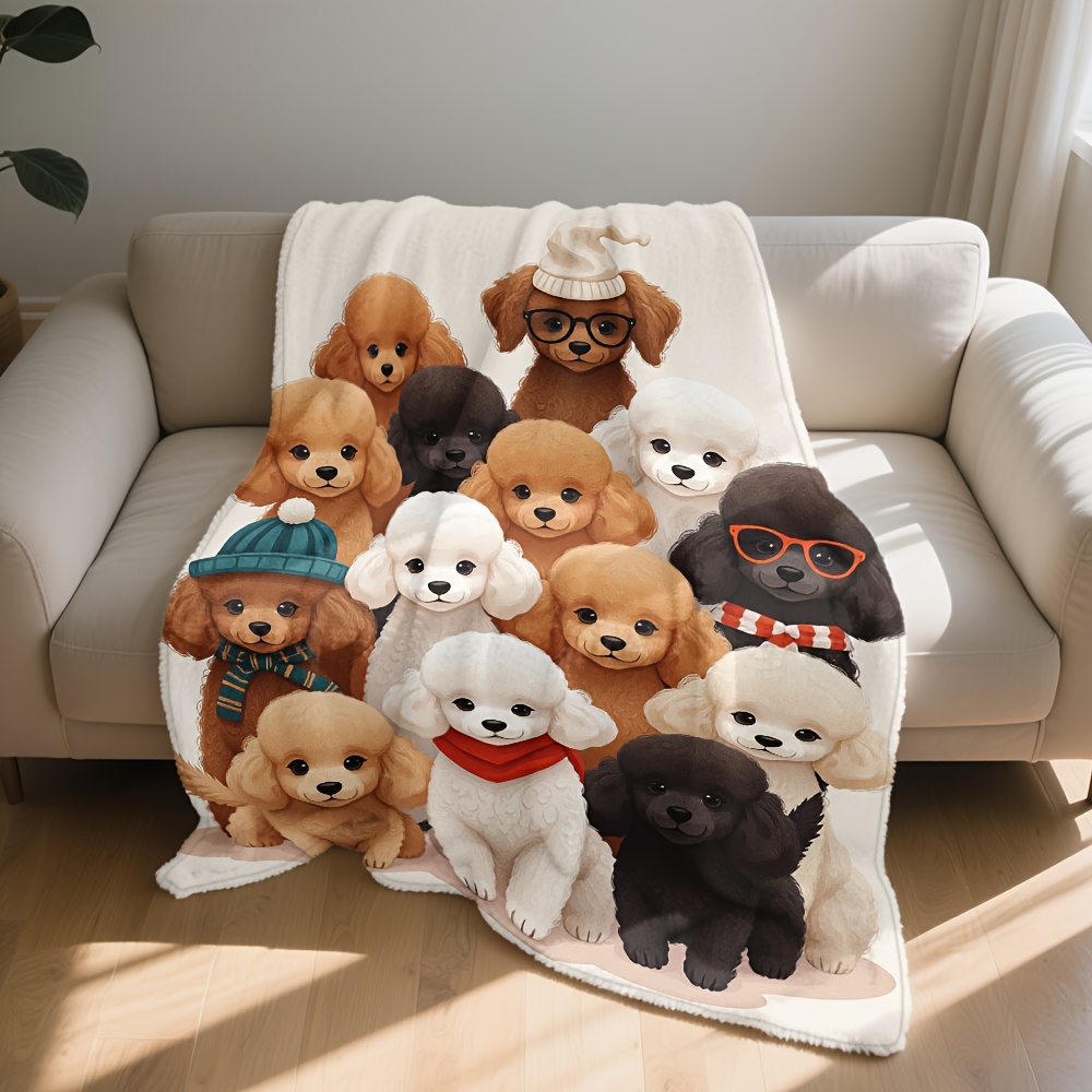 Fluffy Dog Friends Blanket Thr - đánh giá và giá Home Xmas Decor Ideas