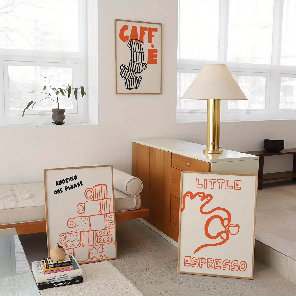 1/3pcs Italian Coffee Canvas P - đánh giá và giá Home Decor Orange