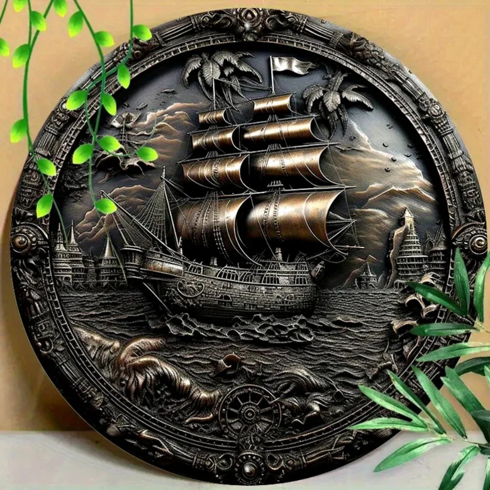 3D Pirate Ship Metal Wall Art: - đánh giá và giá Home Decor Nautical