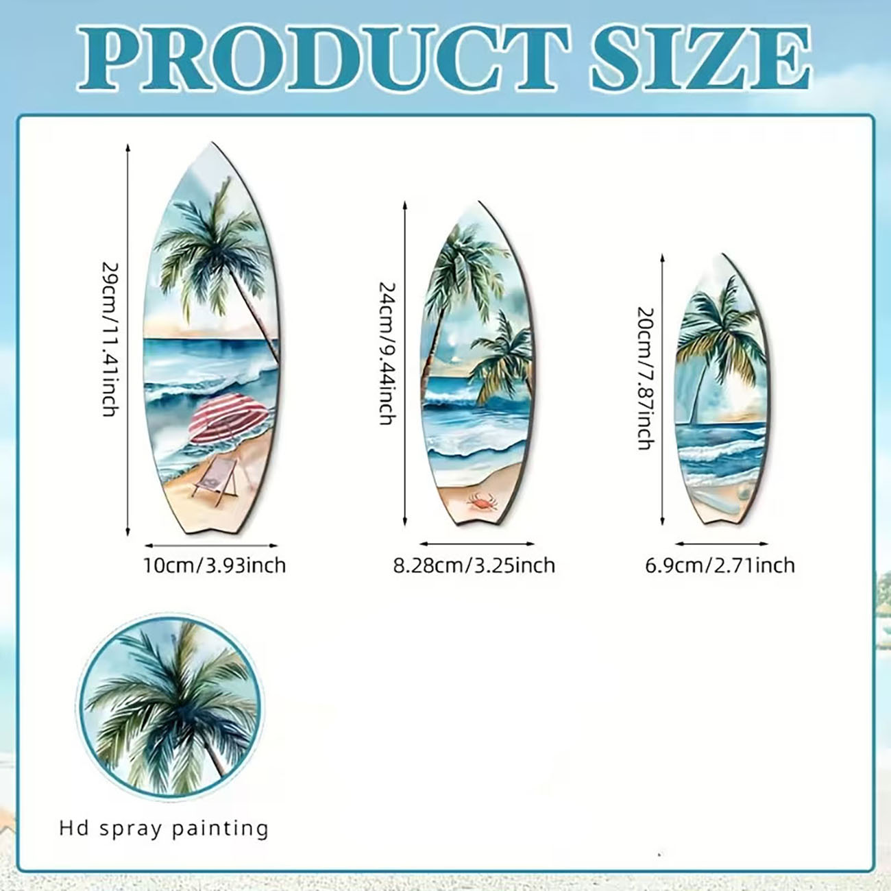 3pcs Ocean View Surfboard Wood - đánh giá và giá Home Decor Nautical