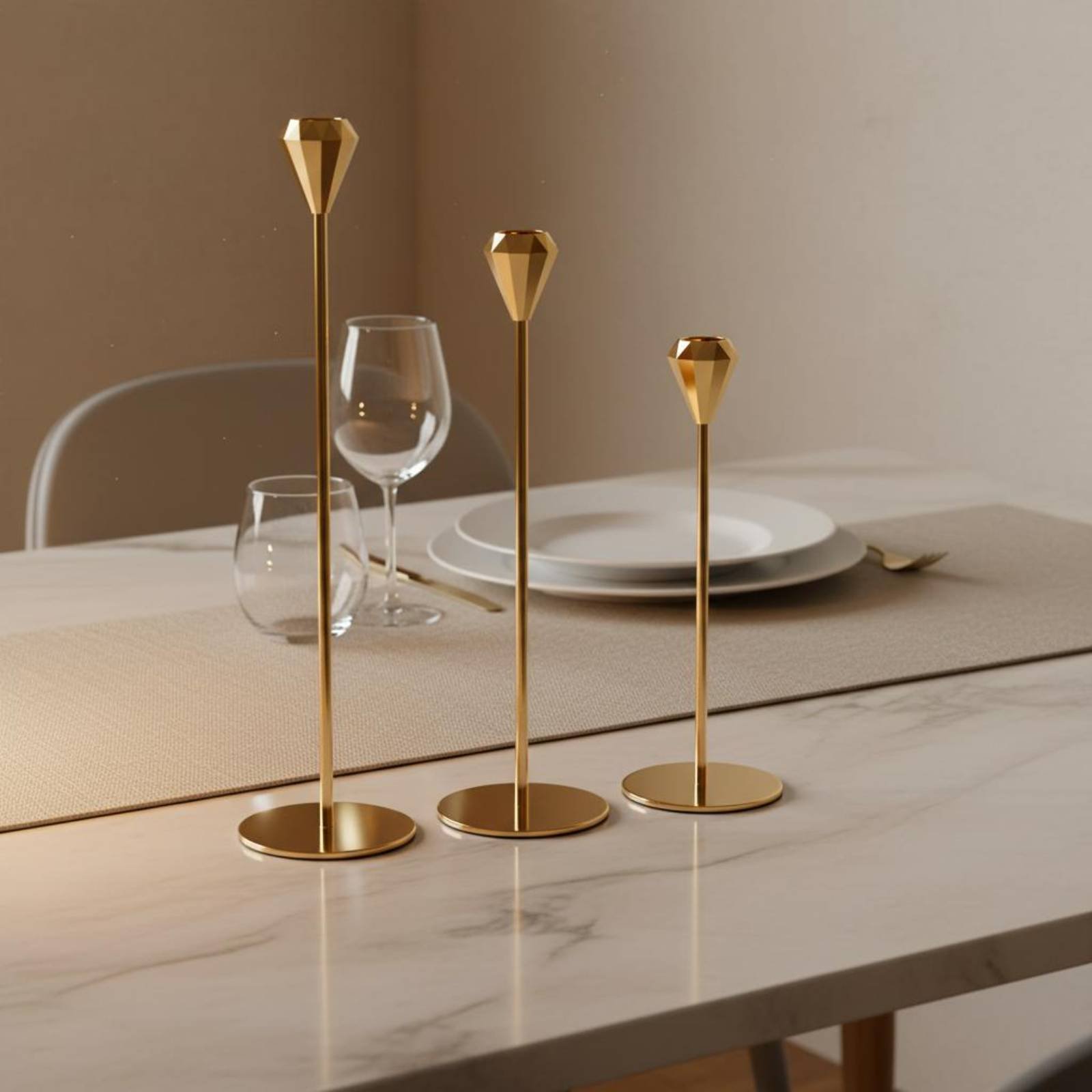 3 Pieces Crystal Top Candlesti - đánh giá và giá Home Decor Luxury