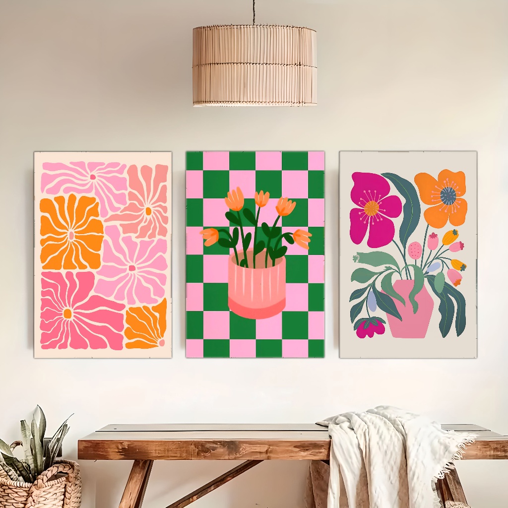 Vibrant Flowers and Vases Canv - đánh giá và giá Home Decor Vase