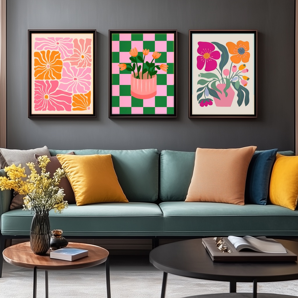 Vibrant Flowers and Vases Canv - đánh giá và giá Home Decor Vase
