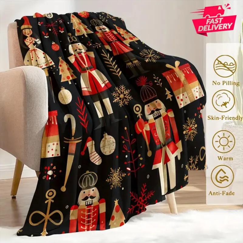 Christmas Blanket Reindeer Hol - đánh giá và giá Home Xmas Decor Ideas