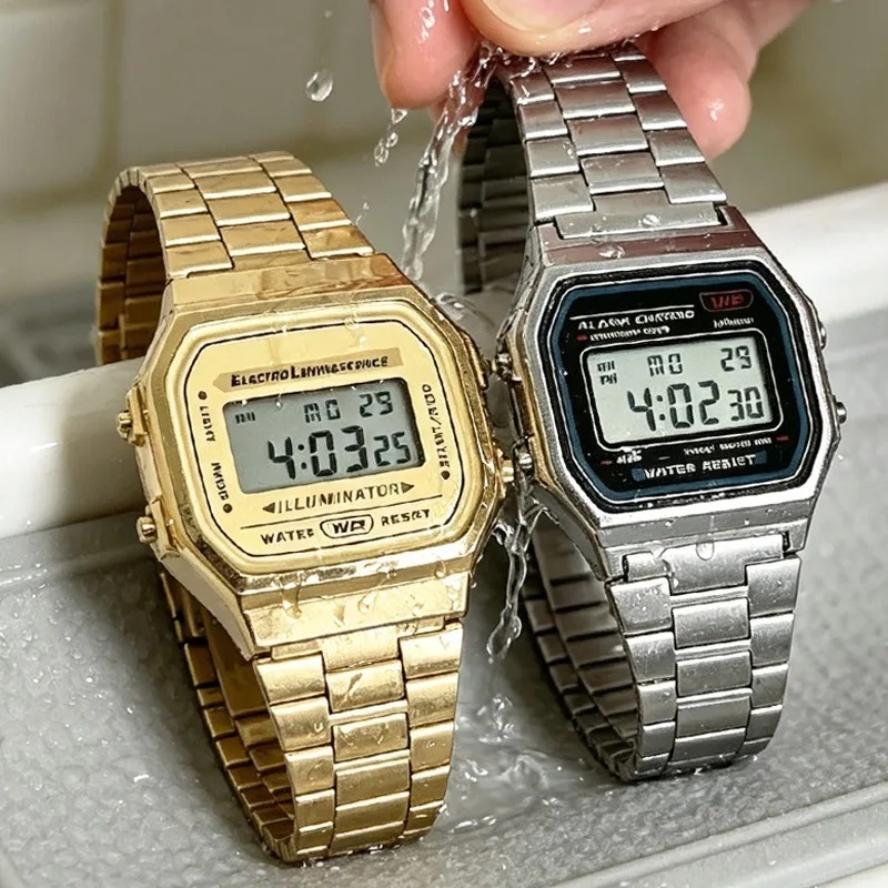 F91W Band Watch Waterproof Ret - đánh giá và giá Vintage Alarm Clock