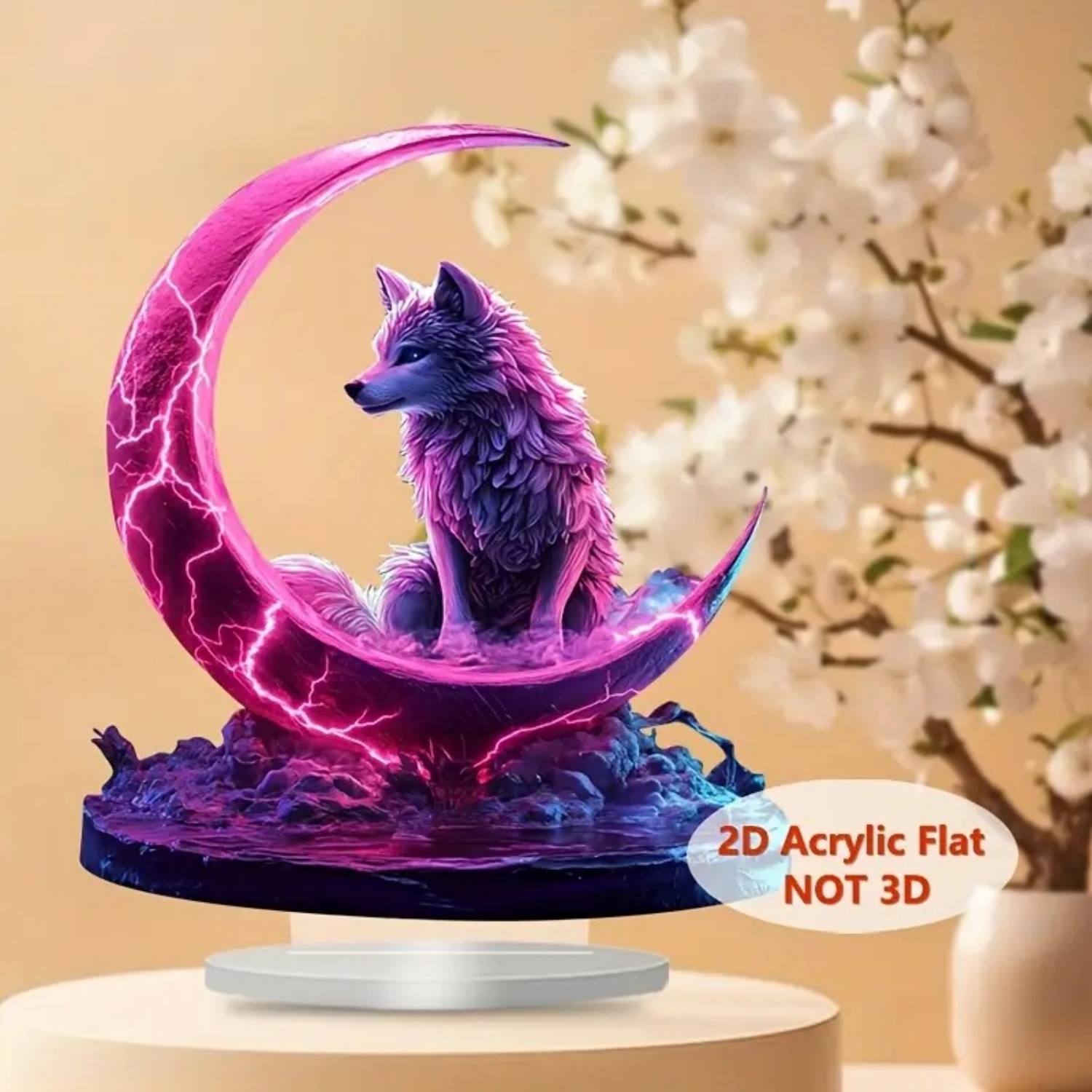 Flame Wolf Statue,2D Flat Acry - đánh giá và giá Home Decor Kit