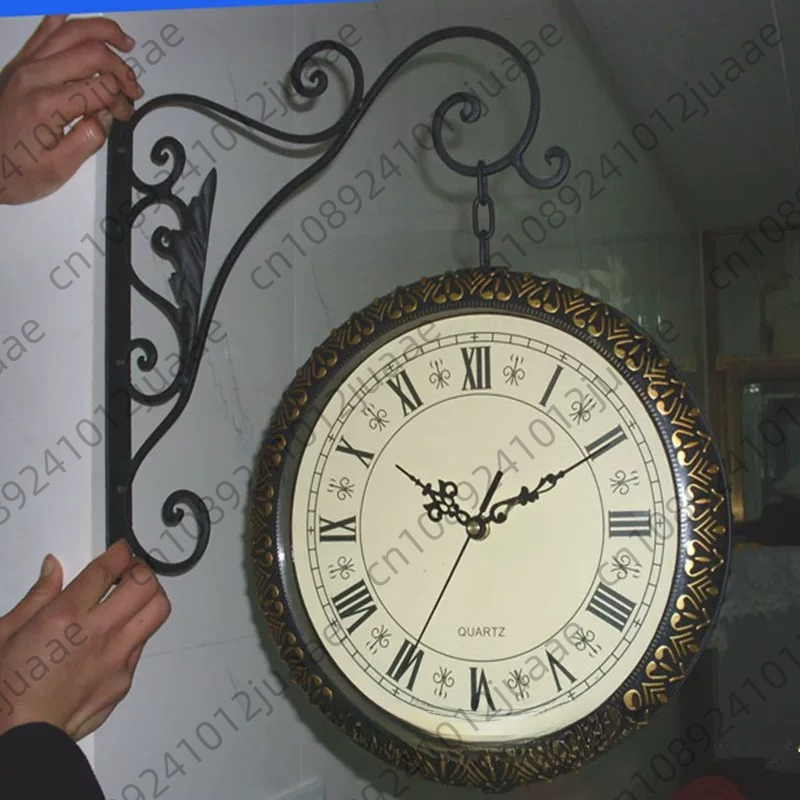 Household retro metal double-s - đánh giá và giá Wall Clock Silent