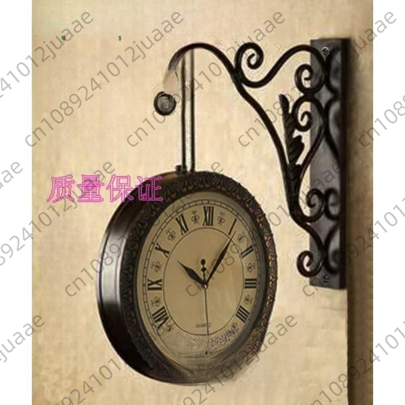 Household retro metal double-s - đánh giá và giá Wall Clock Silent