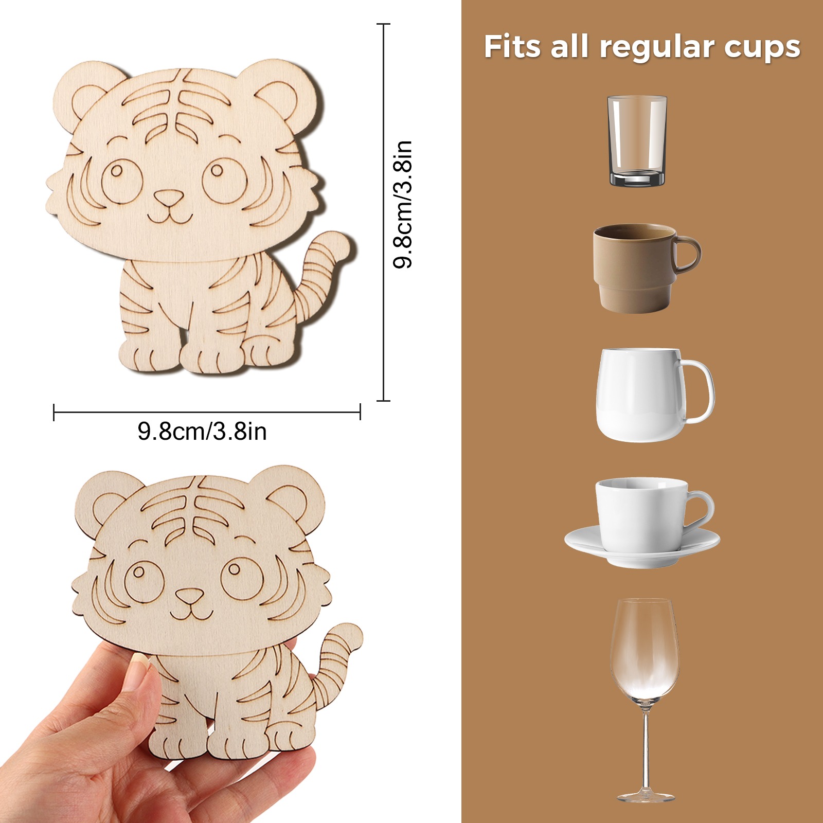 10 Pcs/set Tiger Animal Unfini - đánh giá và giá Home Decor Handmade