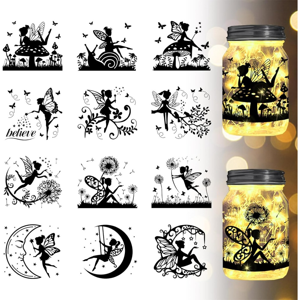 Elf Silhouette Jar Cutouts Pap - đánh giá và giá Home Decor Kit