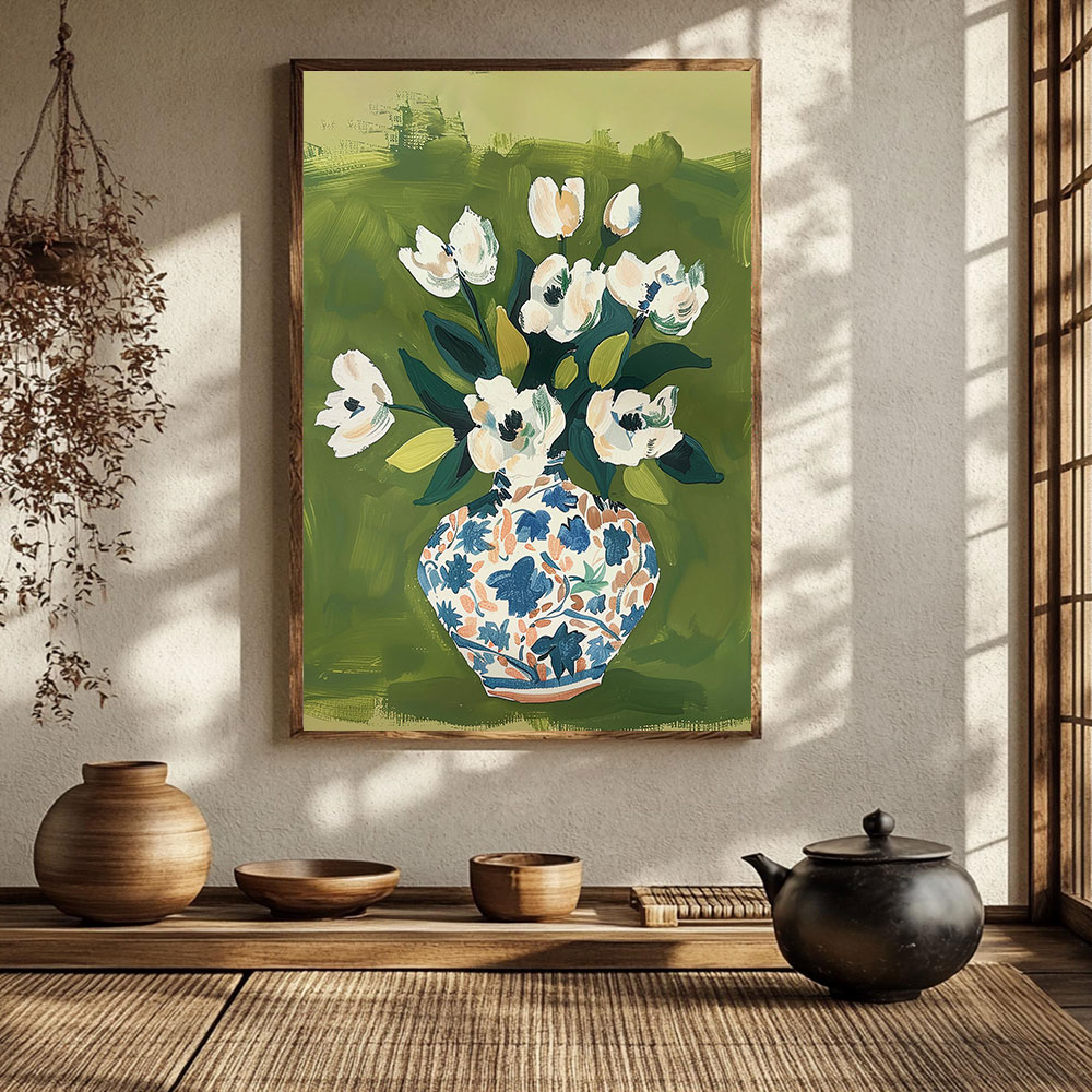 Flowers In Vase Colorful Poste - đánh giá và giá Home Decor Vase
