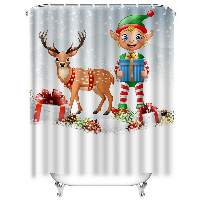 TU Christmas Deer Shower Curta - đánh giá và giá Home Xmas Decor Ideas