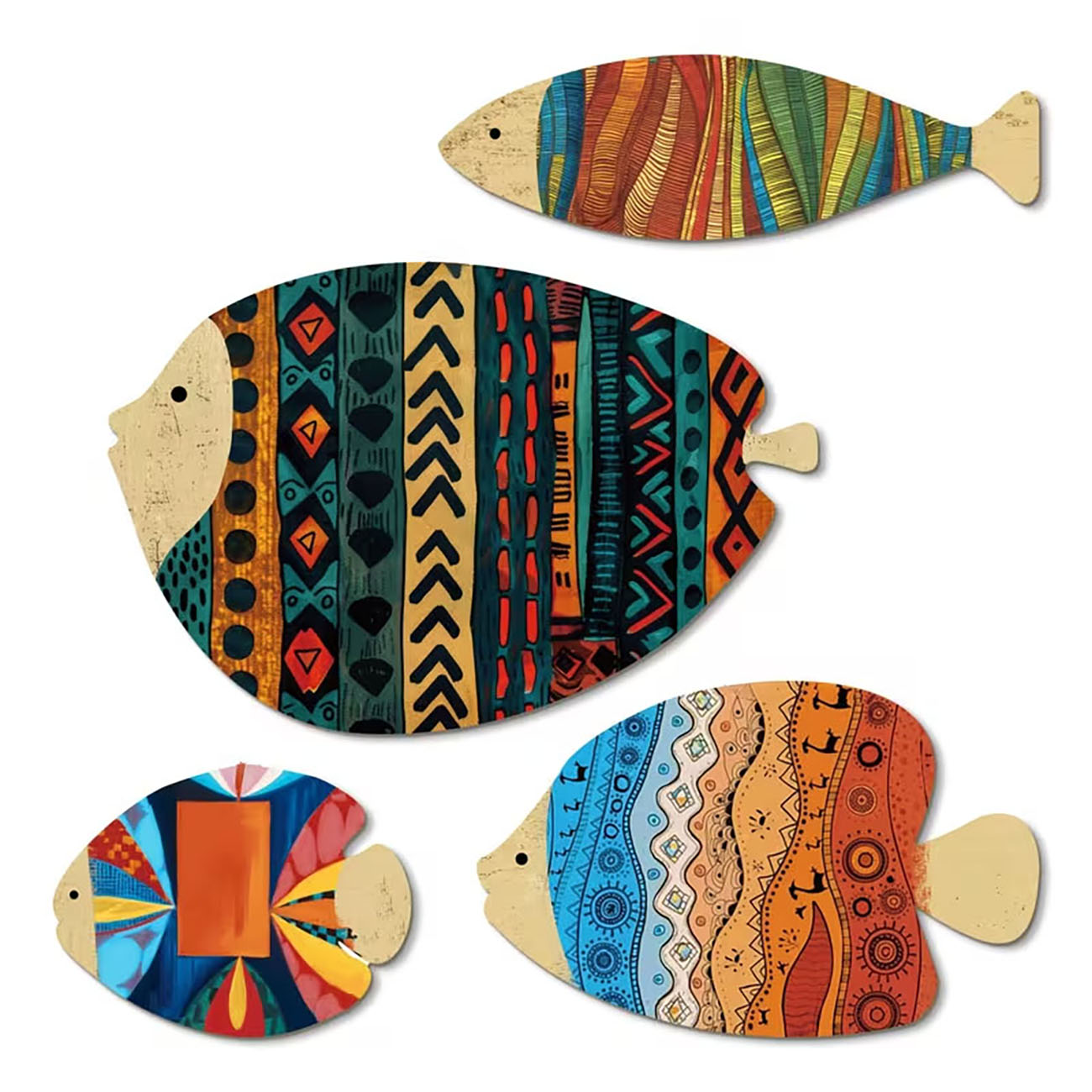 4 Pcs Wooden Fish Wall Decor 2 - đánh giá và giá Home Decor Nautical