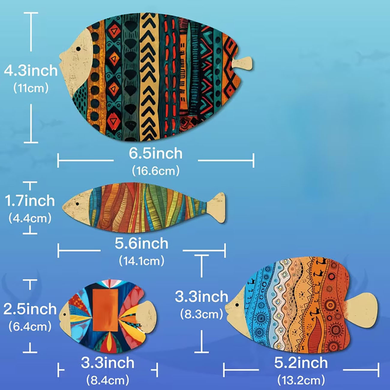 4 Pcs Wooden Fish Wall Decor 2 - đánh giá và giá Home Decor Nautical