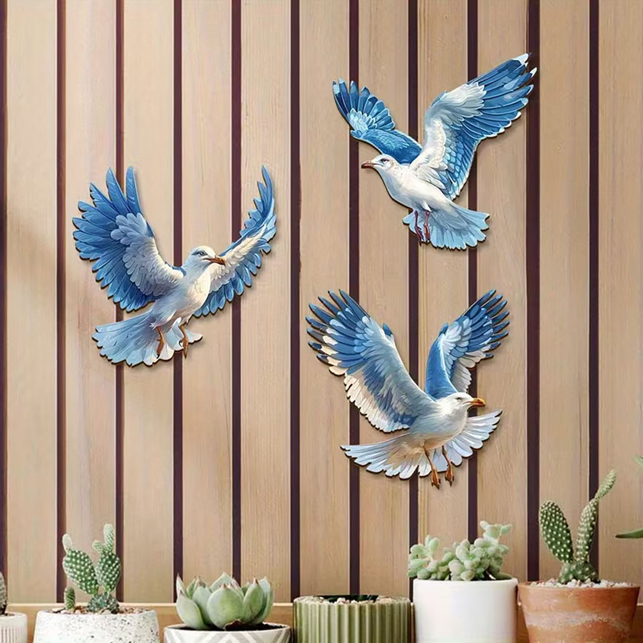 3 Pcs Wooden Seagull Wall Deco - đánh giá và giá Home Decor Nautical
