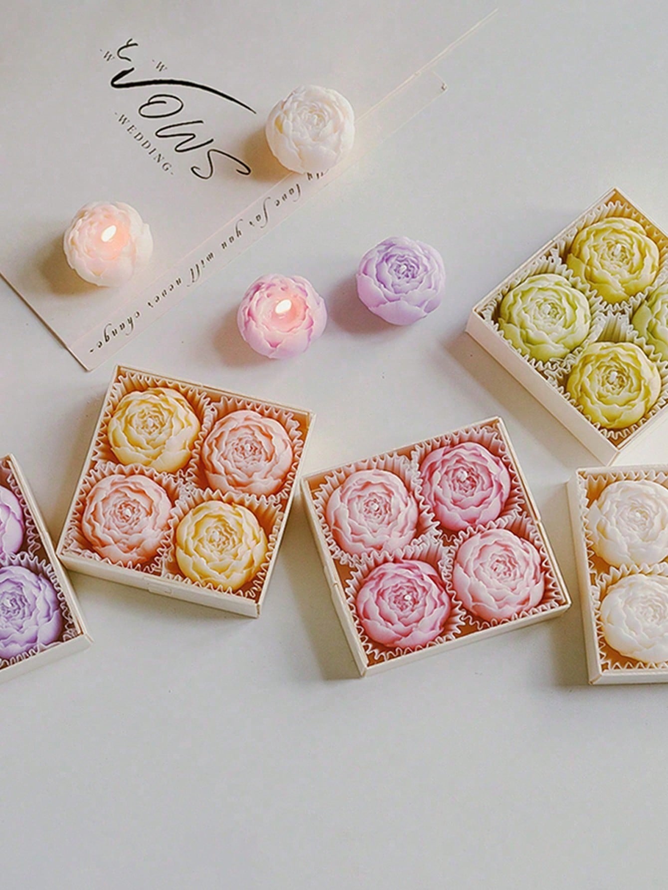 4pcs/Box Rose Scented Soy Wax  - đánh giá và giá Home Decor Handmade