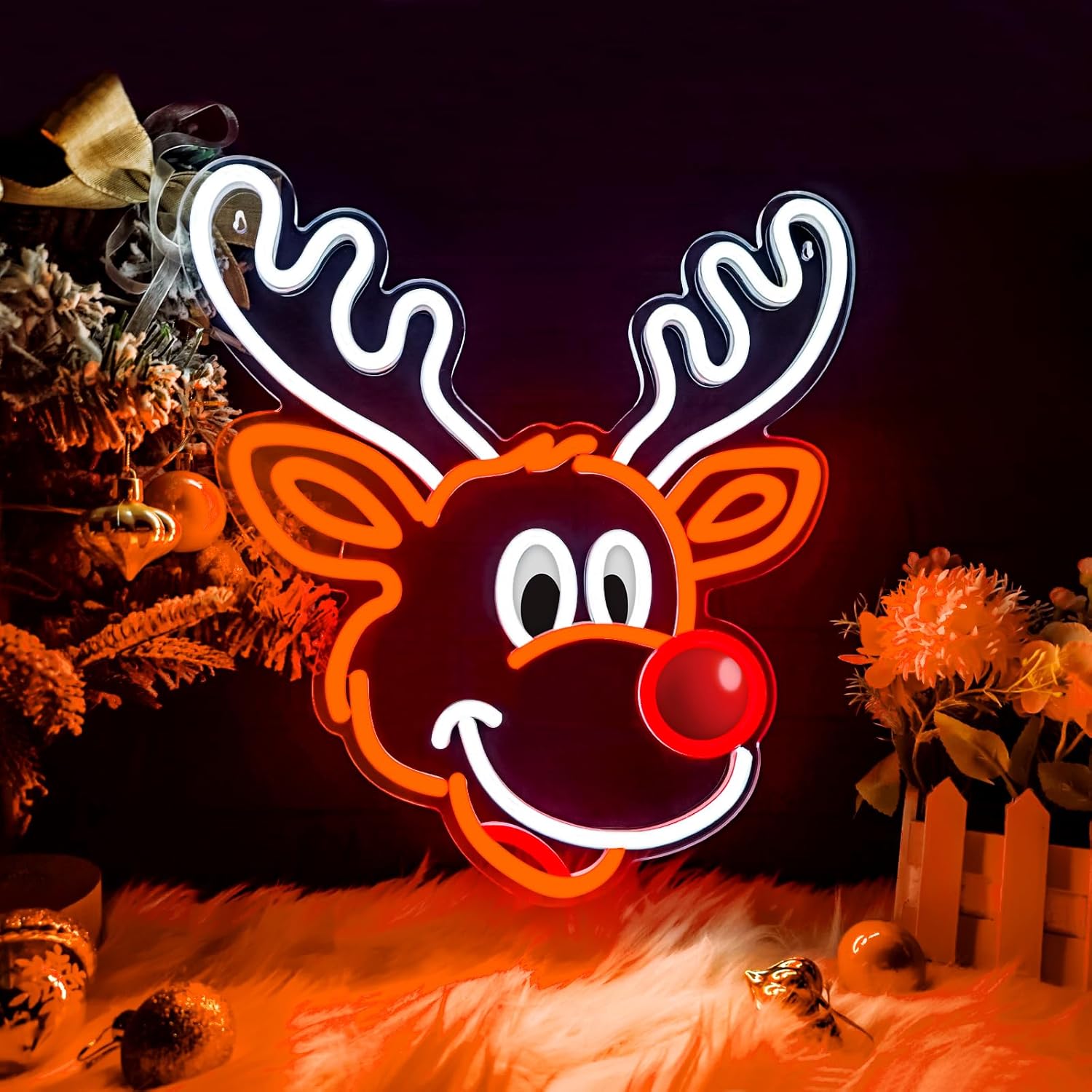Cute Christmas Reindeer Neon S - đánh giá và giá Home Xmas Decor Ideas