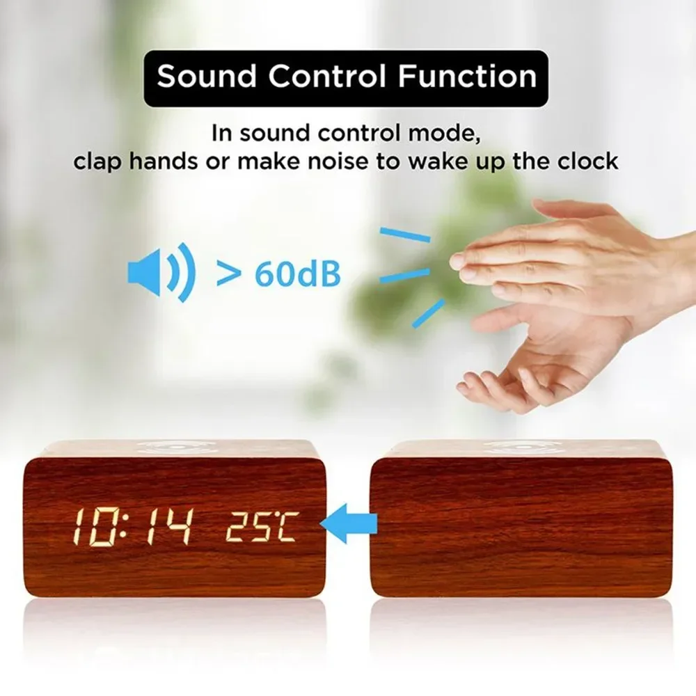 Alarm Clock LED Digital Wooden - đánh giá và giá Vintage Alarm Clock