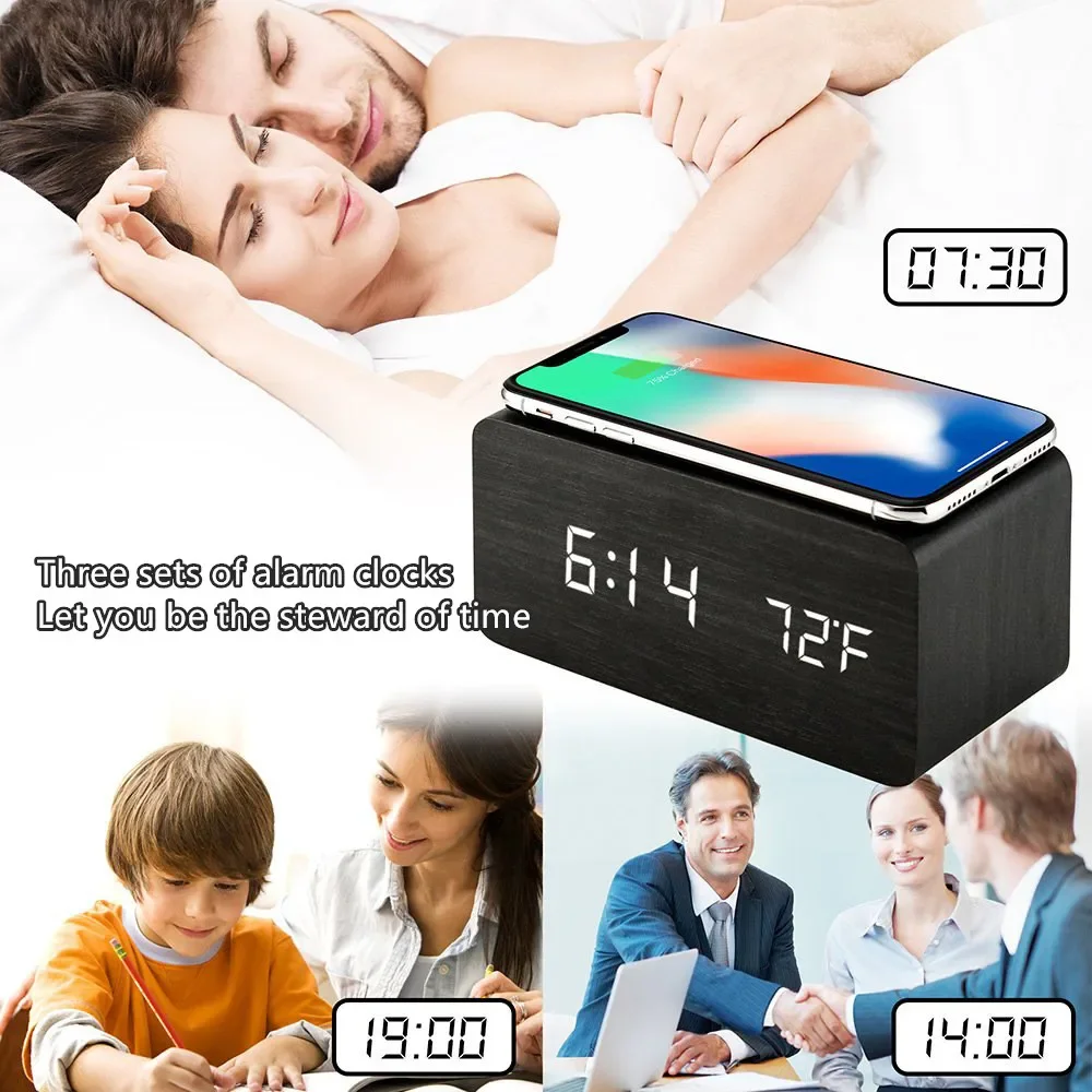Alarm Clock LED Digital Wooden - đánh giá và giá Vintage Alarm Clock