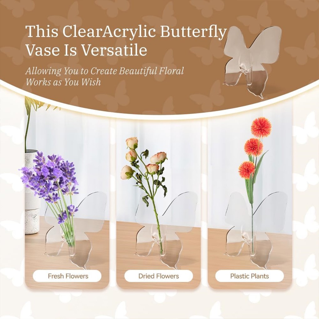 Transparent Butterfly Acrylic  - đánh giá và giá Home Decor Vase