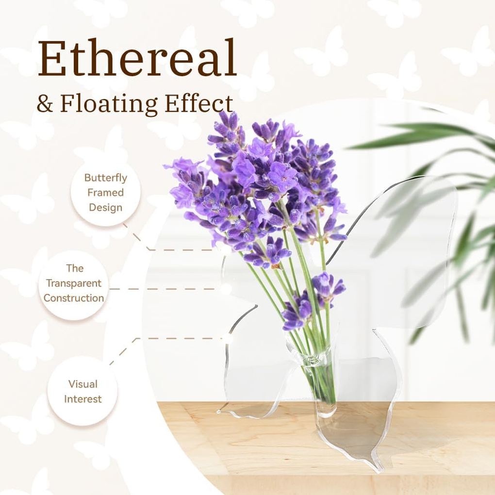 Transparent Butterfly Acrylic  - đánh giá và giá Home Decor Vase