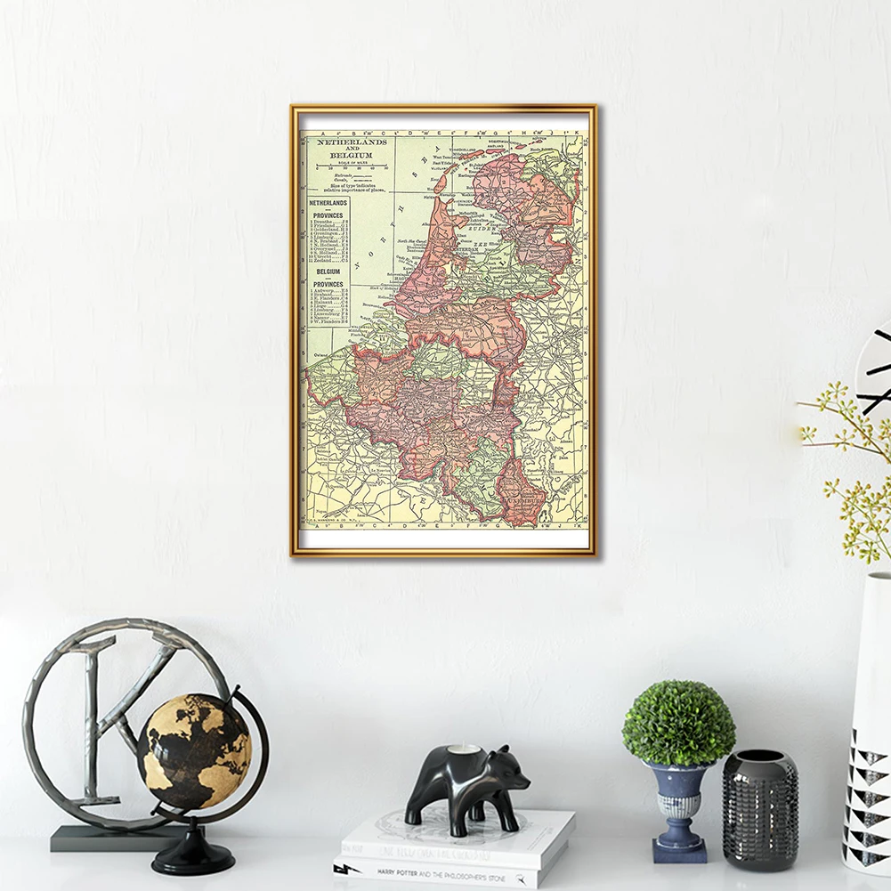 42*59Cm 1914 Bỉ Và Hà Lan Bản  - đánh giá và giá Home Decor Netherlands