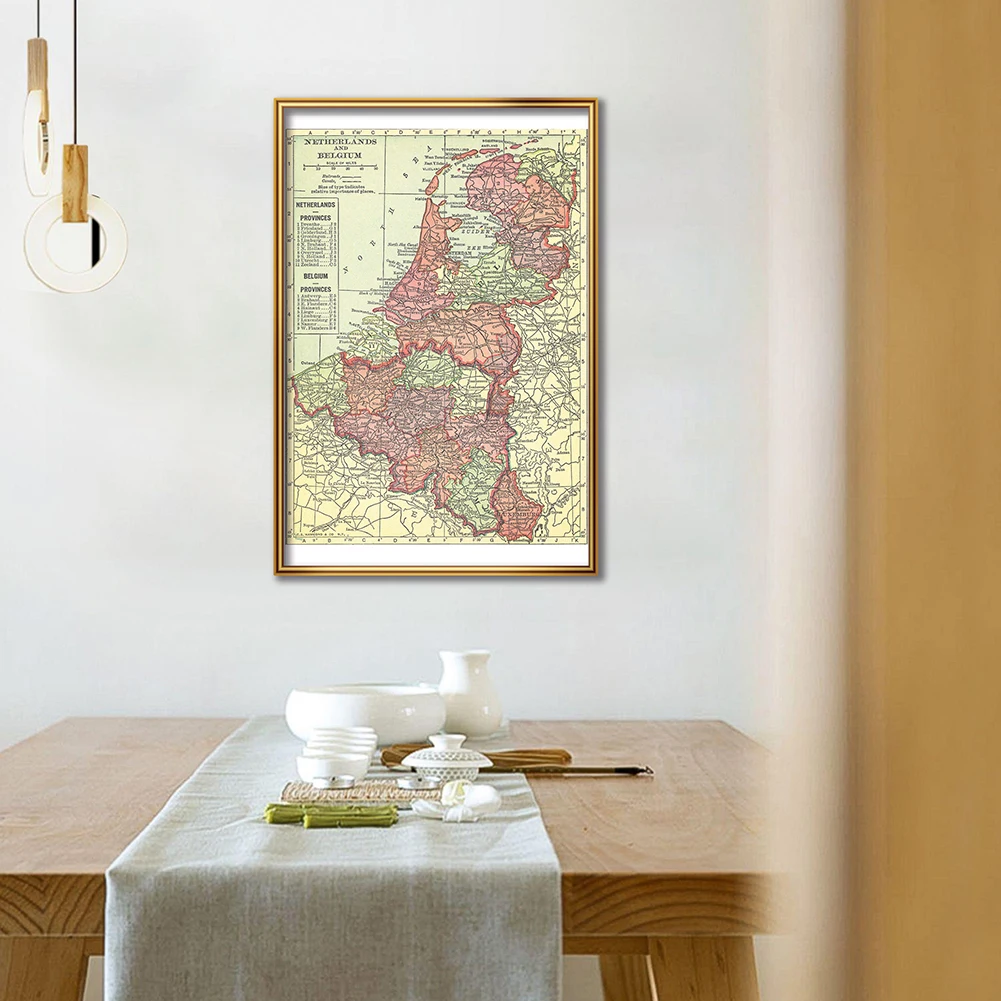 42*59Cm 1914 Bỉ Và Hà Lan Bản  - đánh giá và giá Home Decor Netherlands