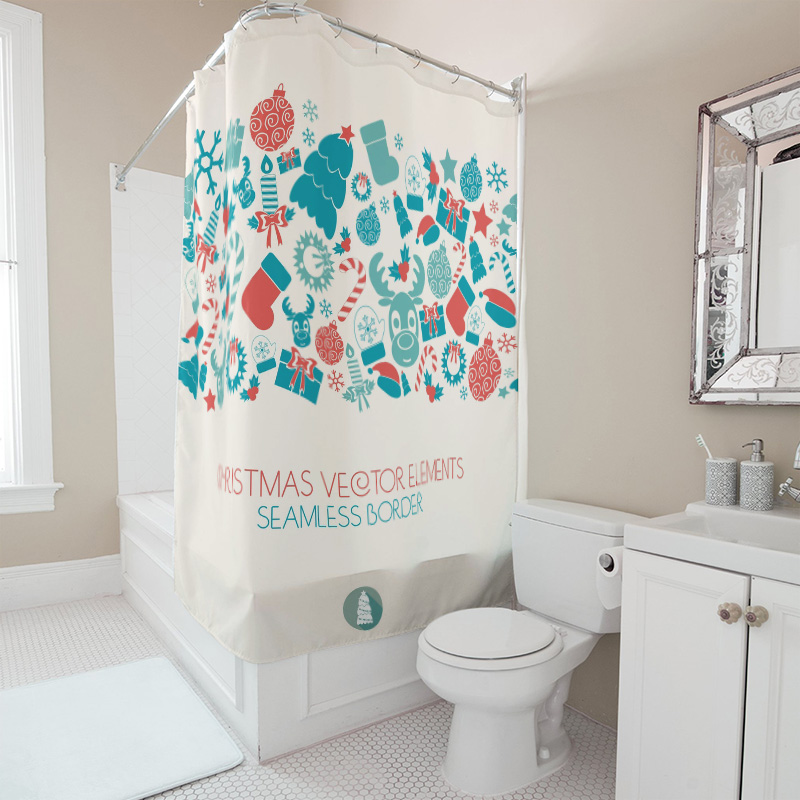TU Christmas Shower Curtain Fe - đánh giá và giá Home Xmas Decor Ideas