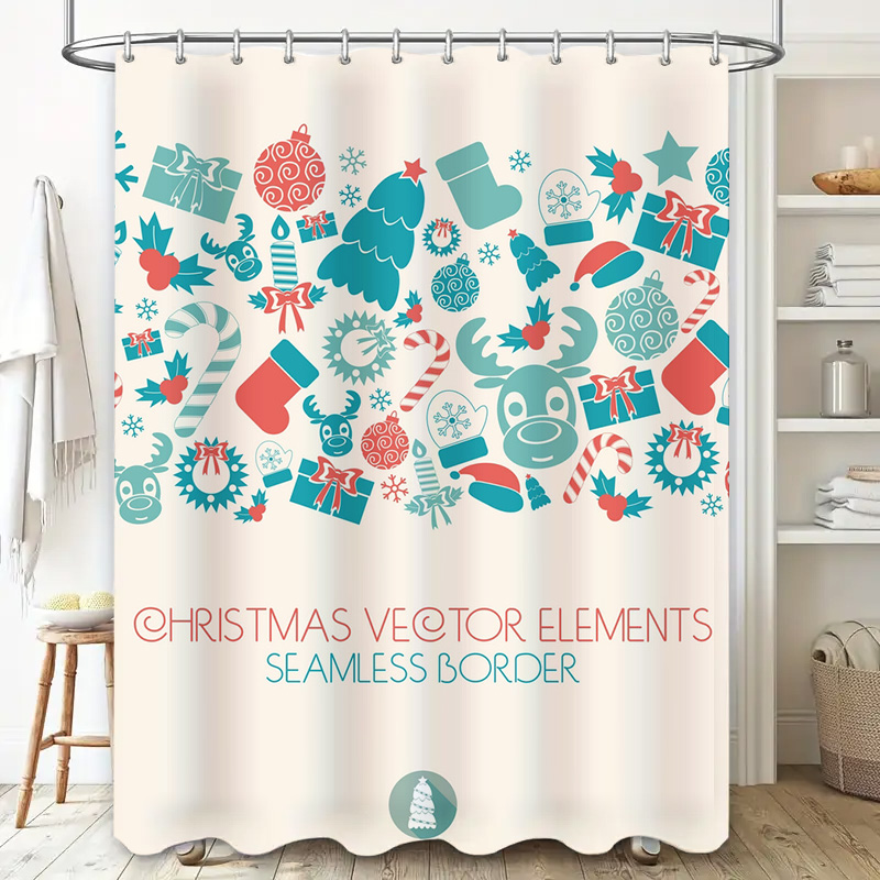 TU Christmas Shower Curtain Fe - đánh giá và giá Home Xmas Decor Ideas