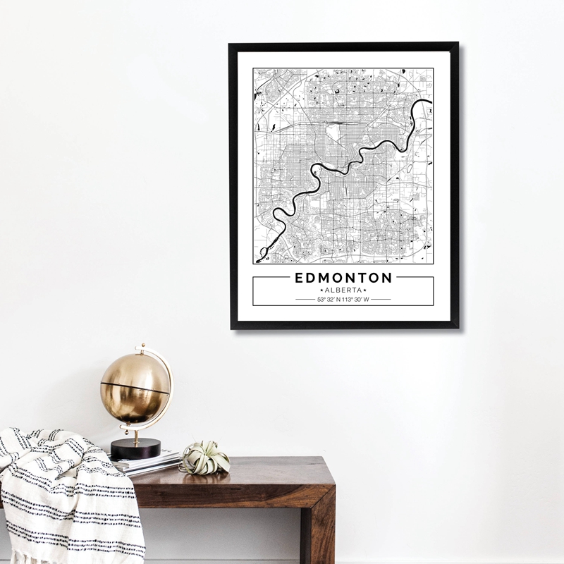 Edmonton Alberta Bản Đồ Đen Vả - đánh giá và giá Home Decor Canada