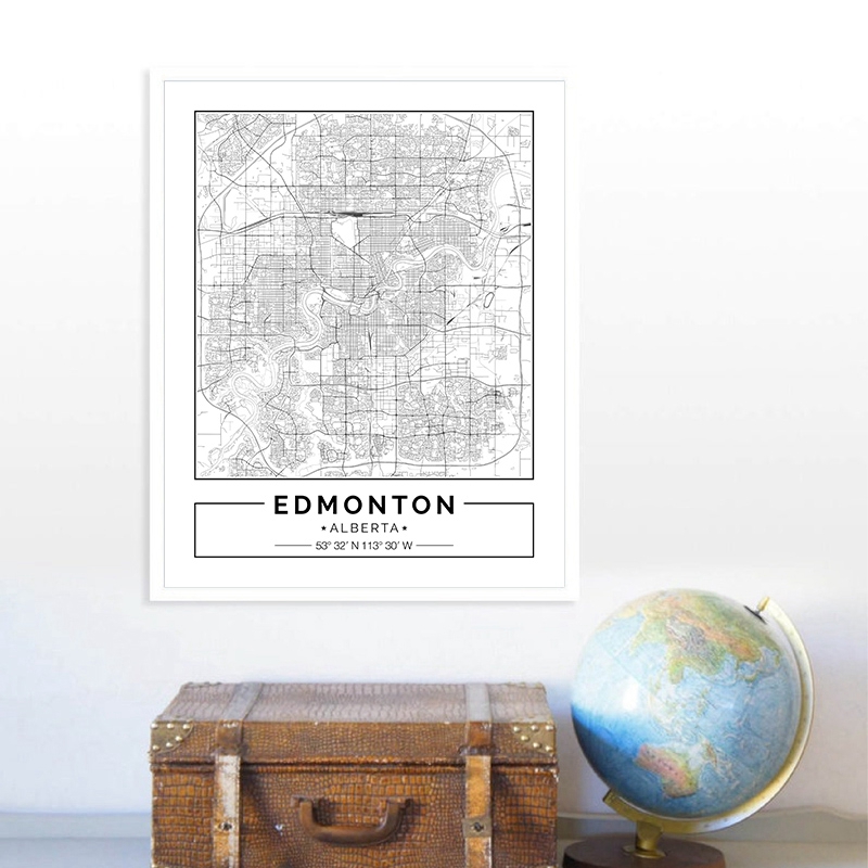 Edmonton Alberta Bản Đồ Đen Vả - đánh giá và giá Home Decor Canada