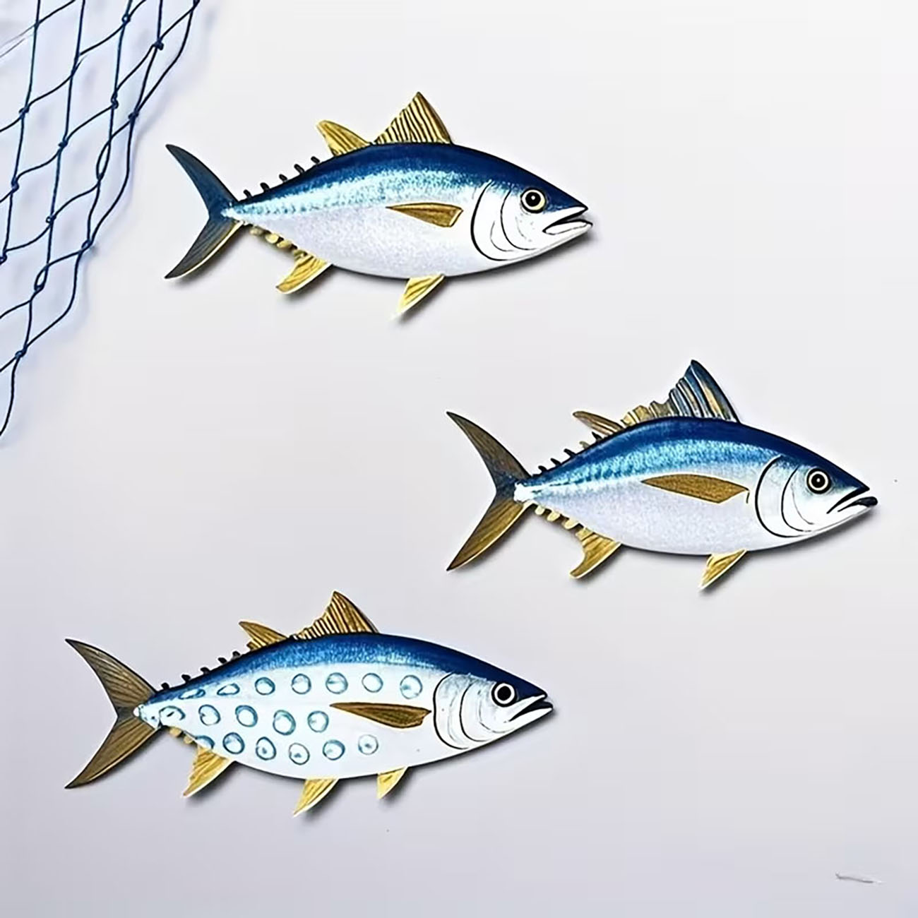3 Pcs Wooden Tuna Fish Wall De - đánh giá và giá Home Decor Nautical