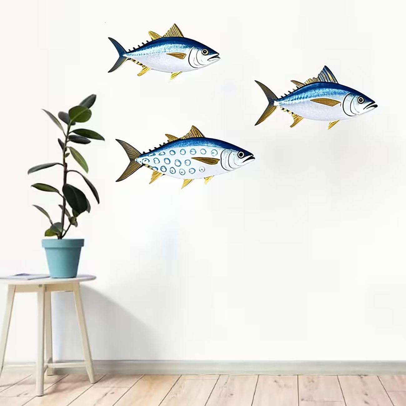 3 Pcs Wooden Tuna Fish Wall De - đánh giá và giá Home Decor Nautical